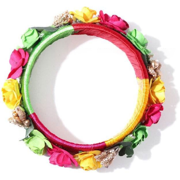 Indian Flower Bangle Set for Women and Girls, Wedding Wear Flower Chuda | Save 33% - Rajasthan Living 7