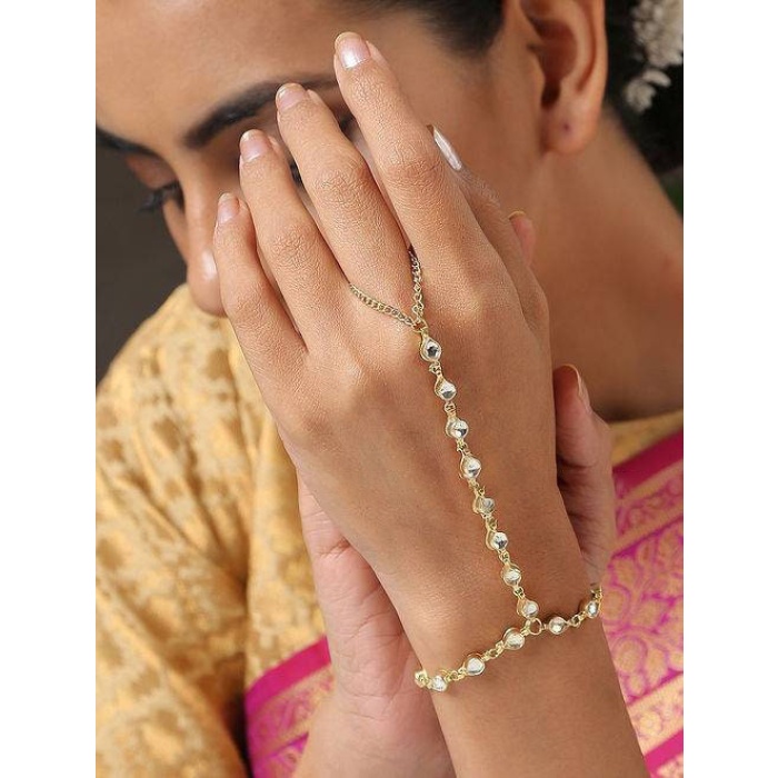 Kundan Bracelet/ Polki Haath Phool /hath Panja/ Adjustable Bracelet/ Finger Bracelet /indian Bridal Jewellery/ Hand Harness /dulhan Barclet | Save 33% - Rajasthan Living 8