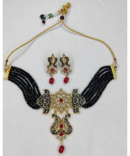 Beautiful Indian Kundan Black Colour Choker/ Indian Jewelry/ Indian Necklace/ Indian Choker/ Indian Wedding Necklace Set/ Kundan Choker | Save 33% - Rajasthan Living 3
