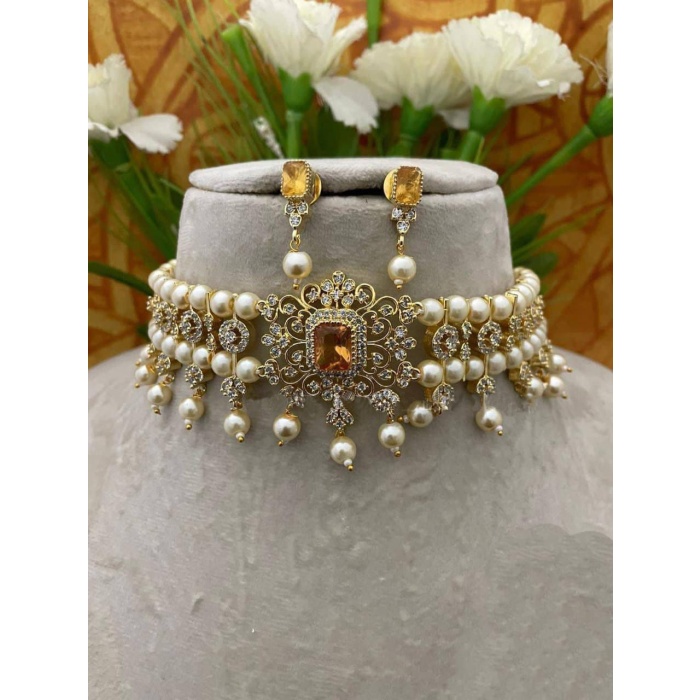 Indian Kundan Choker/ Indian Jewelry/ Indian Necklace/ Indian Choker/ Indian Wedding Necklace Set/ Ad Jewellery / cz Jewellery / Diwali Sale | Save 33% - Rajasthan Living 6