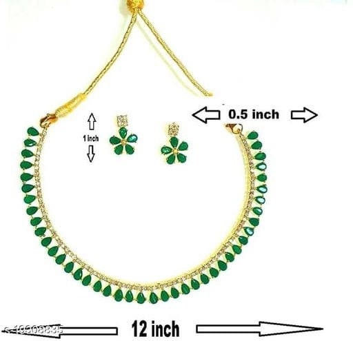 Jewelry Set and Matching Earring Set With Green Crystals, and With Green Enamel | Save 33% - Rajasthan Living 11