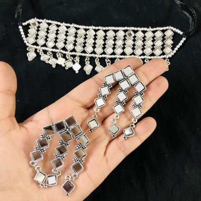Glass Necklace, Earrings Set Beads & Rhinestones Triple Strand, With Drop, Mid Century Costume Jewelry | Save 33% - Rajasthan Living 7
