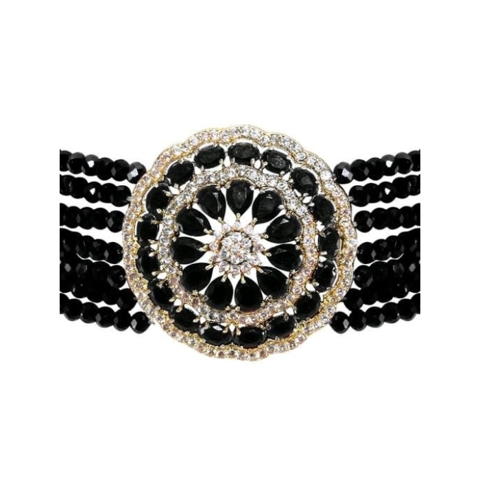 Bridal Necklace Set  With Black Finish  Stone/bridal Jewelry/ Pearl Necklace Set / Hand Made / Bridal Necklace Set/ Necklace Set | Save 33% - Rajasthan Living 7