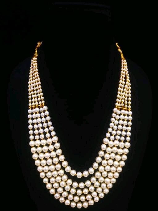 Vintage Pearl Beads Necklace With White Moti Mala Strand 5 Line India | Save 33% - Rajasthan Living 10