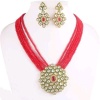 Indian Necklace Set With Unique Red Colour and a Earring Pair, Jewelry Set/indian Jewelry/wedding Jewelry for Girls  and Woman | Save 33% - Rajasthan Living 18