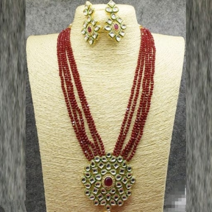 Indian Necklace Set With Unique Maroon Colour and a Earring Pair, Jewelry Set/indian Jewelry/wedding Jewelry for Girls  and Woman | Save 33% - Rajasthan Living 7