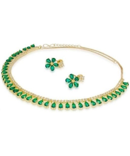 Jewelry Set and Matching Earring Set With Green Crystals, and With Green Enamel | Save 33% - Rajasthan Living 3