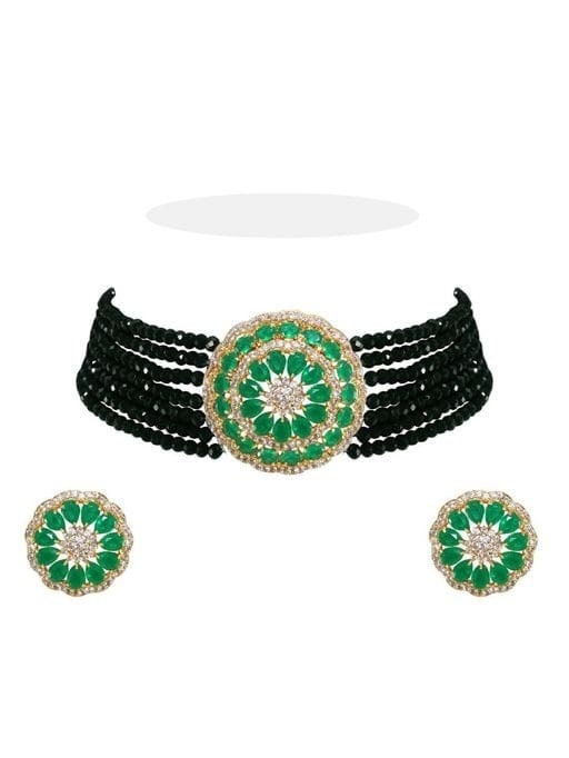 Bridal Emerald Touch Necklace Set /bridal Jewelry/ Pearl Necklace Set / Hand Made / Bridal Necklace Set/ Necklace Set | Save 33% - Rajasthan Living 8