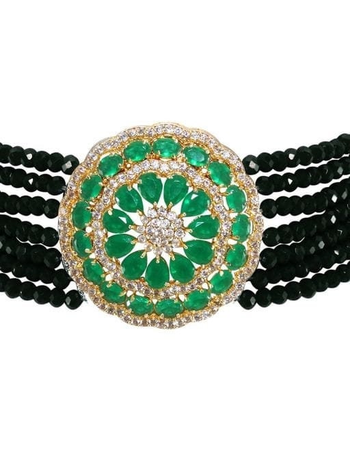 Bridal Emerald Touch Necklace Set /bridal Jewelry/ Pearl Necklace Set / Hand Made / Bridal Necklace Set/ Necklace Set | Save 33% - Rajasthan Living 10