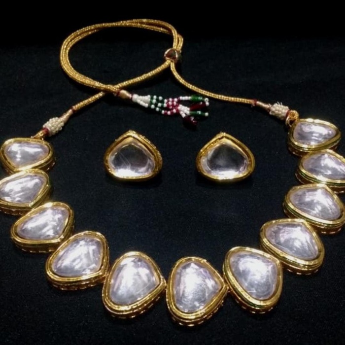 White Pearl Choker Kundan Jewelry Set Ethnic Indian Traditional Wedding Gold Plated Bridal Jewelry Dulhan Necklace Earrings Set Kundan Pearl | Save 33% - Rajasthan Living 9