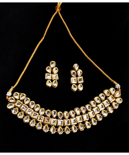 White Pearl Choker Kundan Jewelry Set Ethnic Indian Traditional Wedding Gold Plated Bridal Jewelry Dulhan Necklace Earrings Set Kundan Pearl | Save 33% - Rajasthan Living 3