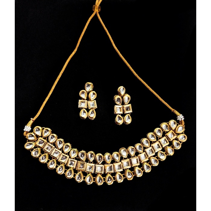 White Pearl Choker Kundan Jewelry Set Ethnic Indian Traditional Wedding Gold Plated Bridal Jewelry Dulhan Necklace Earrings Set Kundan Pearl | Save 33% - Rajasthan Living 6
