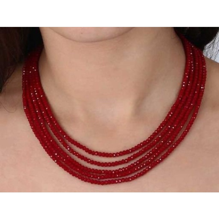 Maroon Color 5 Line Casual Wear Necklace Looking Looking Unique for Girls and Women Gift for Her Velvet Box Gift Packing Maroon Necklace | Save 33% - Rajasthan Living 6