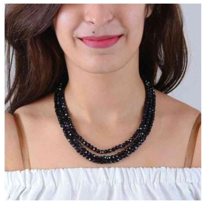Black Color 5 Line Casual Wear Necklace Looking Looking Unique for Girls and Women Gift for Her Velvet Box Gift Packing Maroon Necklace | Save 33% - Rajasthan Living 5