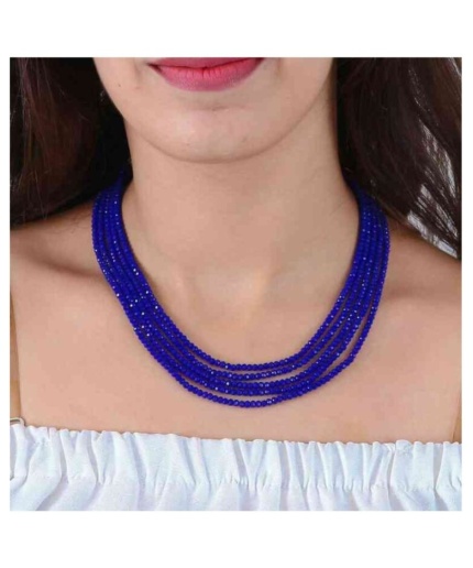 Blue Color 5 Line Casual Wear Necklace Looking Looking Unique for Girls and Women Gift for Her Velvet Box Gift Packing Maroon Necklace | Save 33% - Rajasthan Living 5