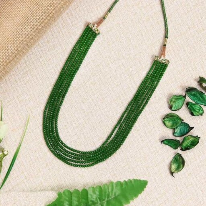 Green Color 5 Line Casual Wear Necklace Looking Looking Unique for Girls and Women Gift for Her Velvet Box Gift Packing Maroon Necklace | Save 33% - Rajasthan Living 7