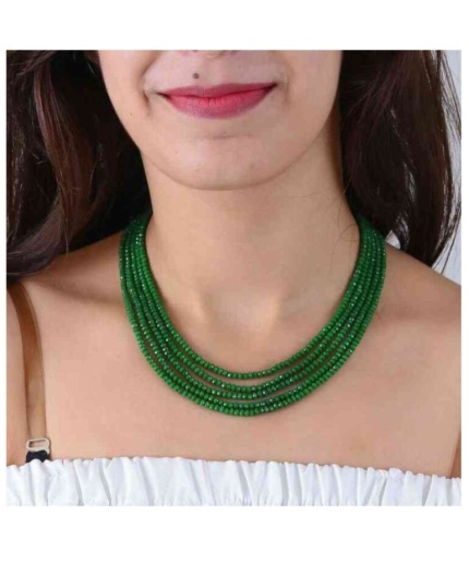 Green Color 5 Line Casual Wear Necklace Looking Looking Unique for Girls and Women Gift for Her Velvet Box Gift Packing Maroon Necklace | Save 33% - Rajasthan Living