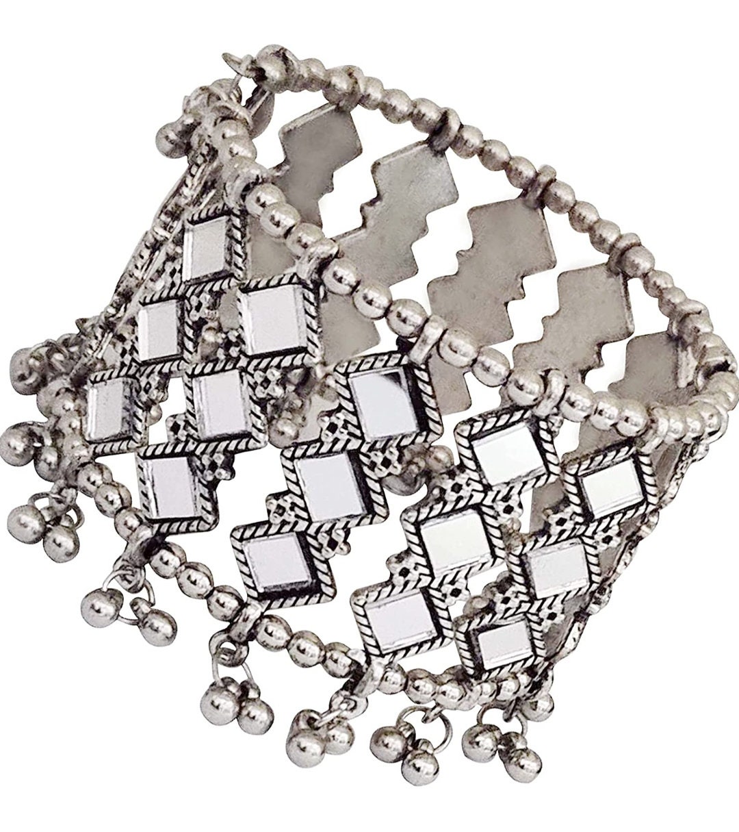 Oxidised Silver Glass Bracelet for Girls and Women | Save 33% - Rajasthan Living 14