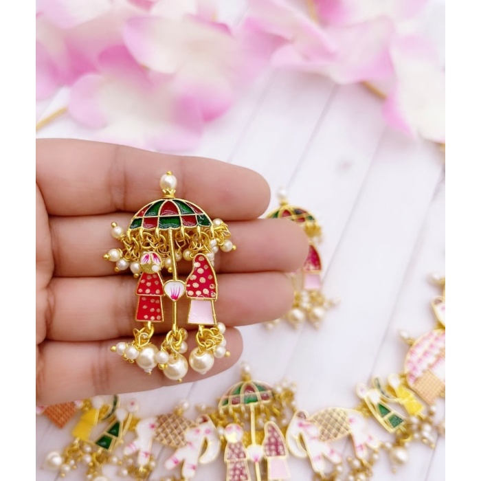 Indian Doli Barat Choker Set/ Wedding Jewelry/ Meenakari Necklace / Kundan Choker / Wedding Jewelry/ Hand Painted Kundan Doli Jewelry Set | Save 33% - Rajasthan Living 6