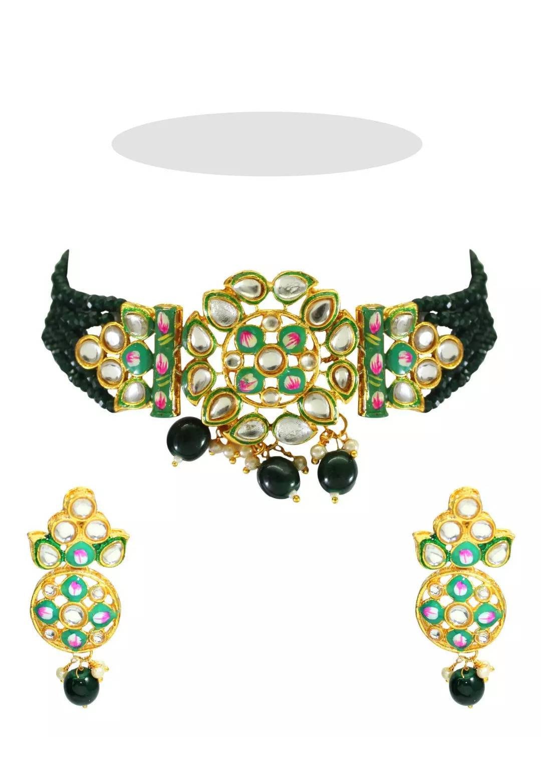 Indian Kundan Choker/ Indian Jewelry/ Indian Necklace/ Indian Choker/ Indian Wedding Necklace Set/ Kundan Choker/party Wear Set/wedding | Save 33% - Rajasthan Living 9