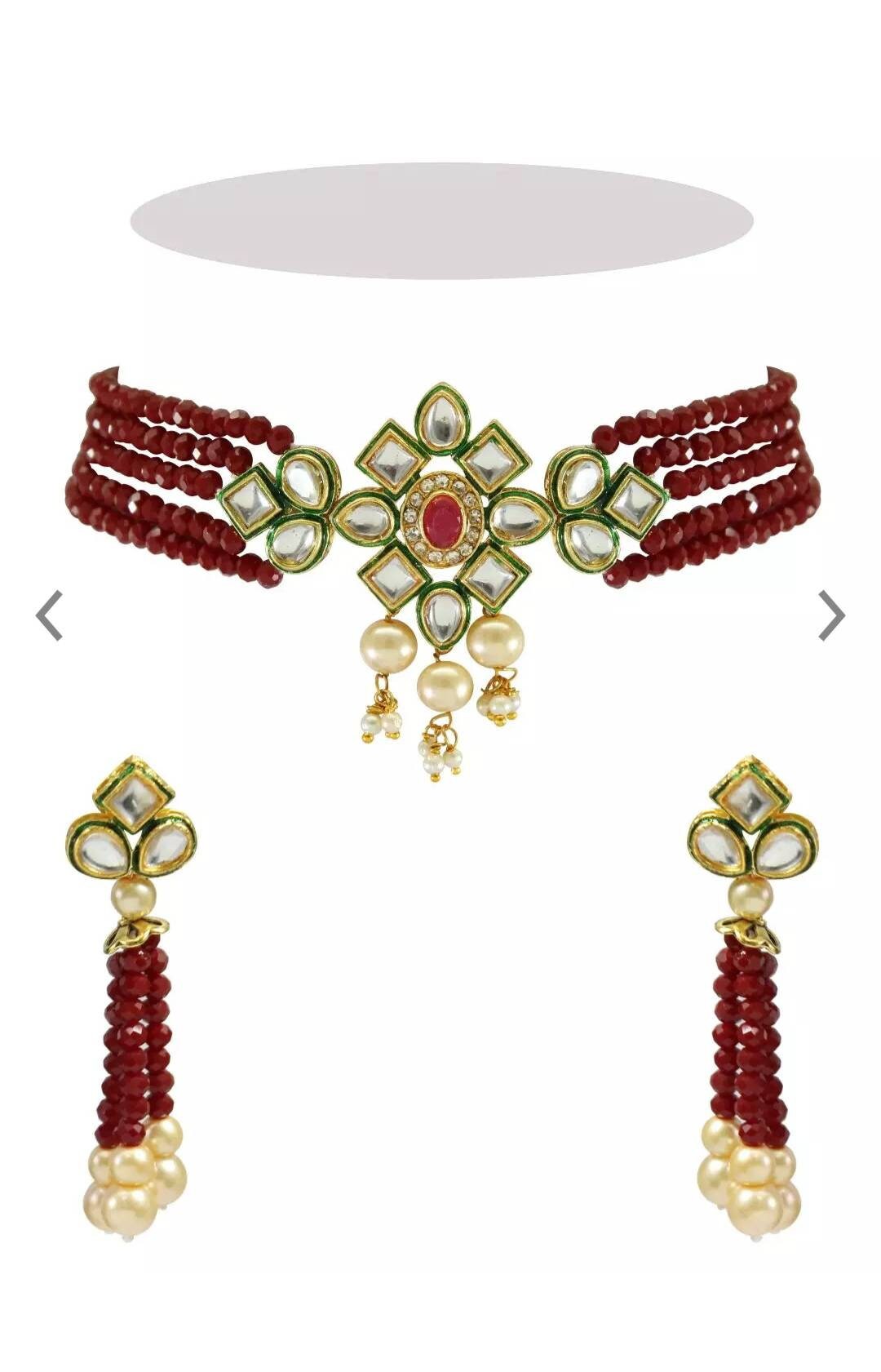 Indian Kundan Choker/ Indian Jewelry/ Indian Necklace/ Indian Choker/ Indian Wedding Necklace Set/ Kundan Choker/party Wear Set Fashion | Save 33% - Rajasthan Living 9
