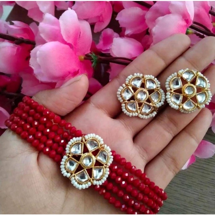 Indian Kundan Choker/ Indian Jewelry/ Indian Necklace/ Indian Choker/ Indian Wedding Necklace Set/ Kundan Choker /gold Plated Jewellery | Save 33% - Rajasthan Living 12