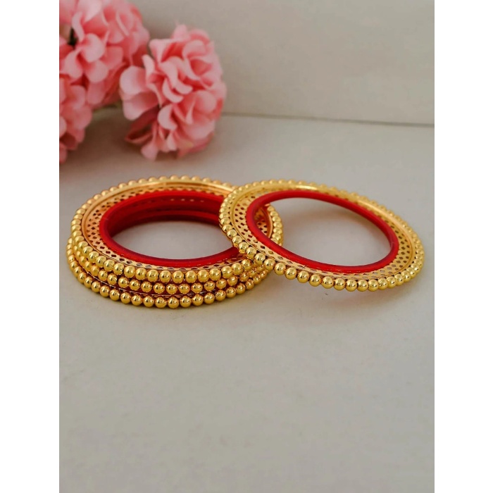 Beautiful Hand Crafted Red and Goldan Bangles | Save 33% - Rajasthan Living 6