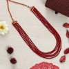 Maroon Color 5 Line Casual Wear Necklace Looking Looking Unique for Girls and Women Gift for Her Velvet Box Gift Packing Maroon Necklace | Save 33% - Rajasthan Living 13