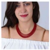 Maroon Color 5 Line Casual Wear Necklace Looking Looking Unique for Girls and Women Gift for Her Velvet Box Gift Packing Maroon Necklace | Save 33% - Rajasthan Living 11