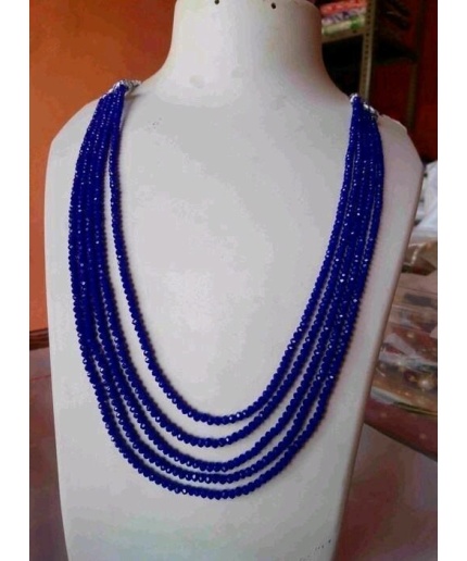 Blue Color 5 Line Casual Wear Necklace Looking Looking Unique for Girls and Women Gift for Her Velvet Box Gift Packing Maroon Necklace | Save 33% - Rajasthan Living 7