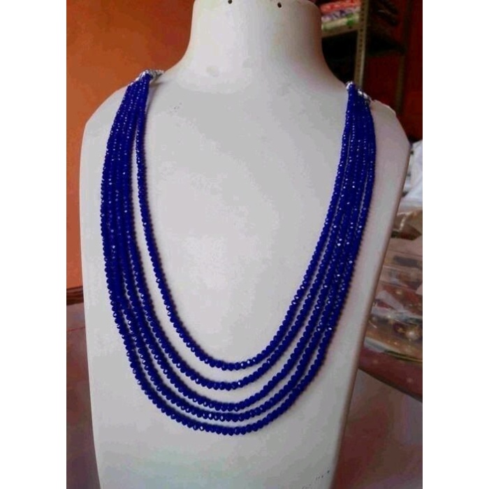 Blue Color 5 Line Casual Wear Necklace Looking Looking Unique for Girls and Women Gift for Her Velvet Box Gift Packing Maroon Necklace | Save 33% - Rajasthan Living 6