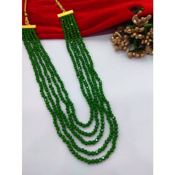 Green Color 5 Line Casual Wear Necklace Looking Looking Unique for Girls and Women Gift for Her Velvet Box Gift Packing Maroon Necklace | Save 33% - Rajasthan Living 8