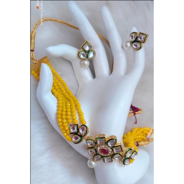 Kundan Choker Necklace, Indian Choker Necklace Set for Women, Beads Necklaces for Women,bridesmaids Necklace Set, Kundan Wedding Jewellery | Save 33% - Rajasthan Living 8