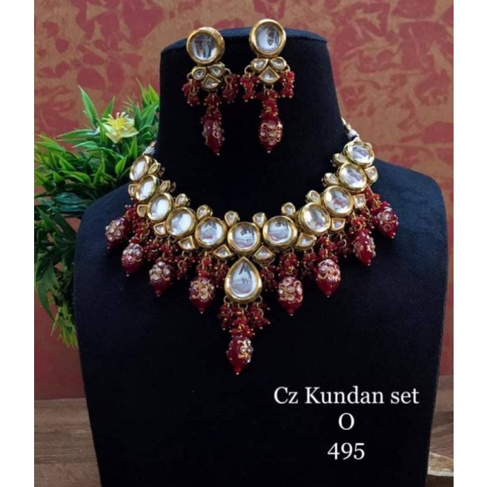 Tanjore Kundan Necklace Set, Simple Kundan Set, Multi Color Kundan Set, Meena Kundan Necklace Set, Indian Kundan Jewellery, Dulhan Set | Save 33% - Rajasthan Living 5