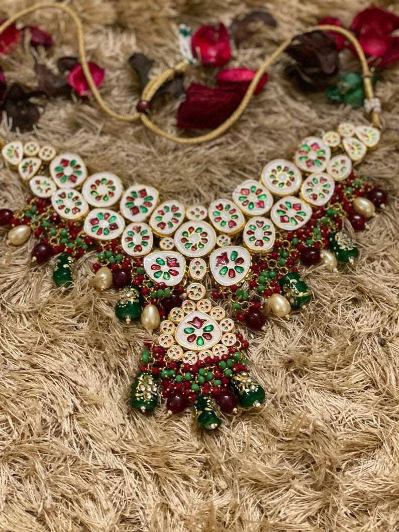 Designer Sabyasachi Wedding Kundan Set/multi Color Kundan Set/kundan Meena Set/kundan Choker/sabyasachi Jewelry/sabyasachi Wedding Jewelry | Save 33% - Rajasthan Living 13