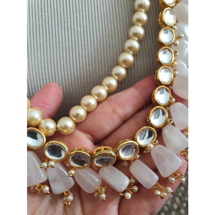 Bridal Wedding Indian Kundan Pearls Mattar Mala Necklace Rani Haar Earrings Meenakari Jewelry Hand Made Ethnic Jewelry Pakistani Punjabi Uk | Save 33% - Rajasthan Living 6
