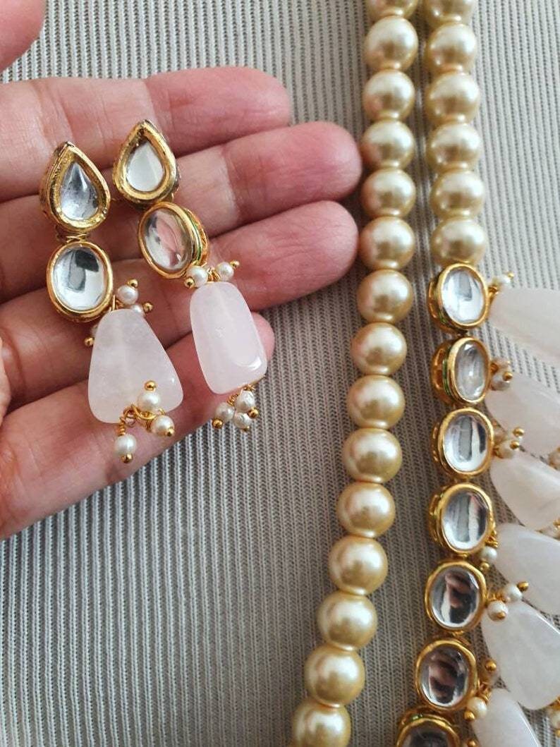 Bridal Wedding Indian Kundan Pearls Mattar Mala Necklace Rani Haar Earrings Meenakari Jewelry Hand Made Ethnic Jewelry Pakistani Punjabi Uk | Save 33% - Rajasthan Living 12