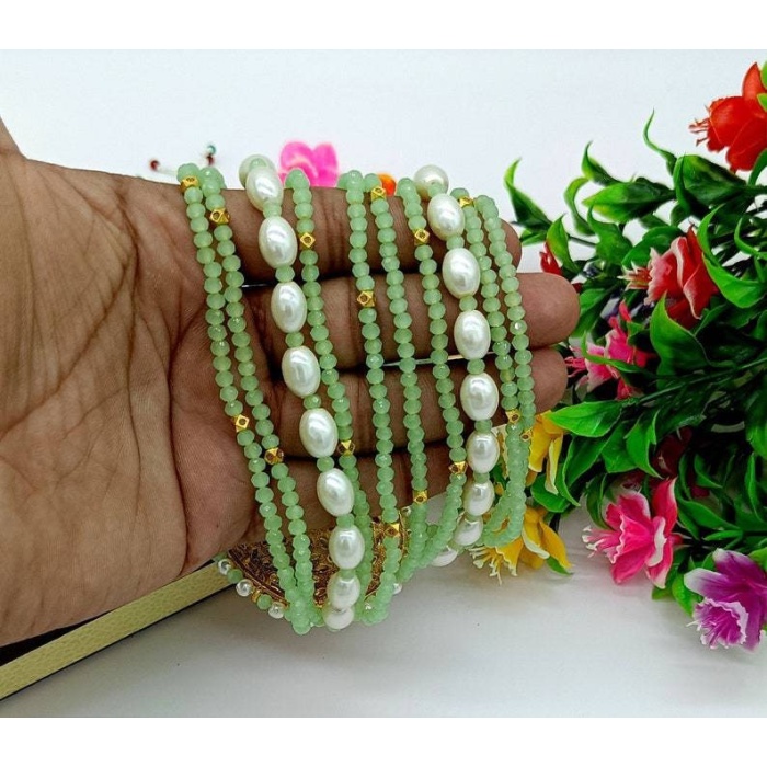 Aqua Green Enameled Necklace-jodha Akbar Faceted Aqua Beaded Necklace-rani Haar -bridesmaid Pearl Necklace Set -lord Krishna Kundan Necklace | Save 33% - Rajasthan Living 10