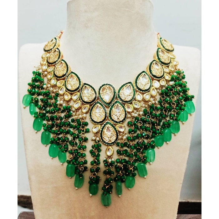 Kundan Necklace Set,green Choker Set,indian Jewellery, Bollywood Style Choker Set, Partywear Kundan, Meena Necklace for Women,girls Gift | Save 33% - Rajasthan Living 8