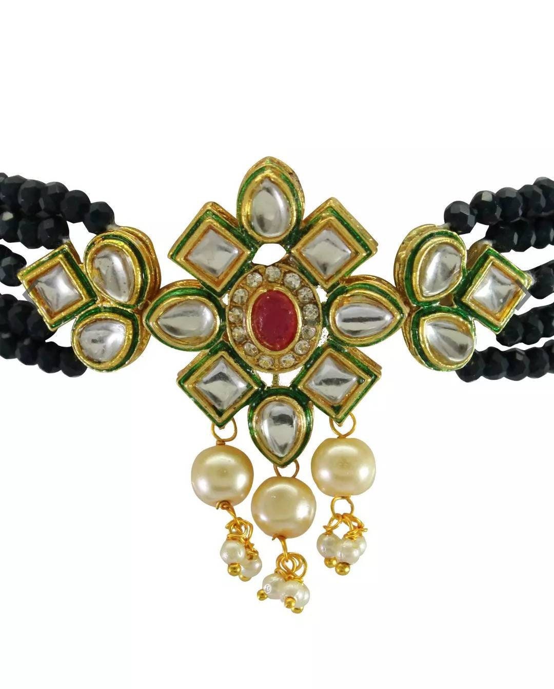 Beautiful Indian Kundan Blue Colour Choker/ Indian Jewelry/ Indian Necklace/ Indian Choker/ Indian Wedding Necklace Set/ Kundan Choker | Save 33% - Rajasthan Living 12