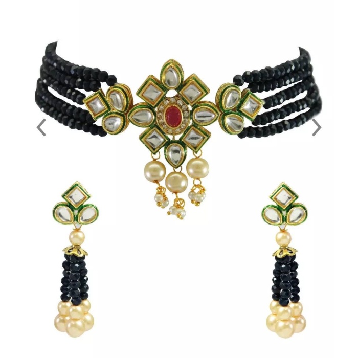 Beautiful Indian Kundan Blue Colour Choker/ Indian Jewelry/ Indian Necklace/ Indian Choker/ Indian Wedding Necklace Set/ Kundan Choker | Save 33% - Rajasthan Living 5