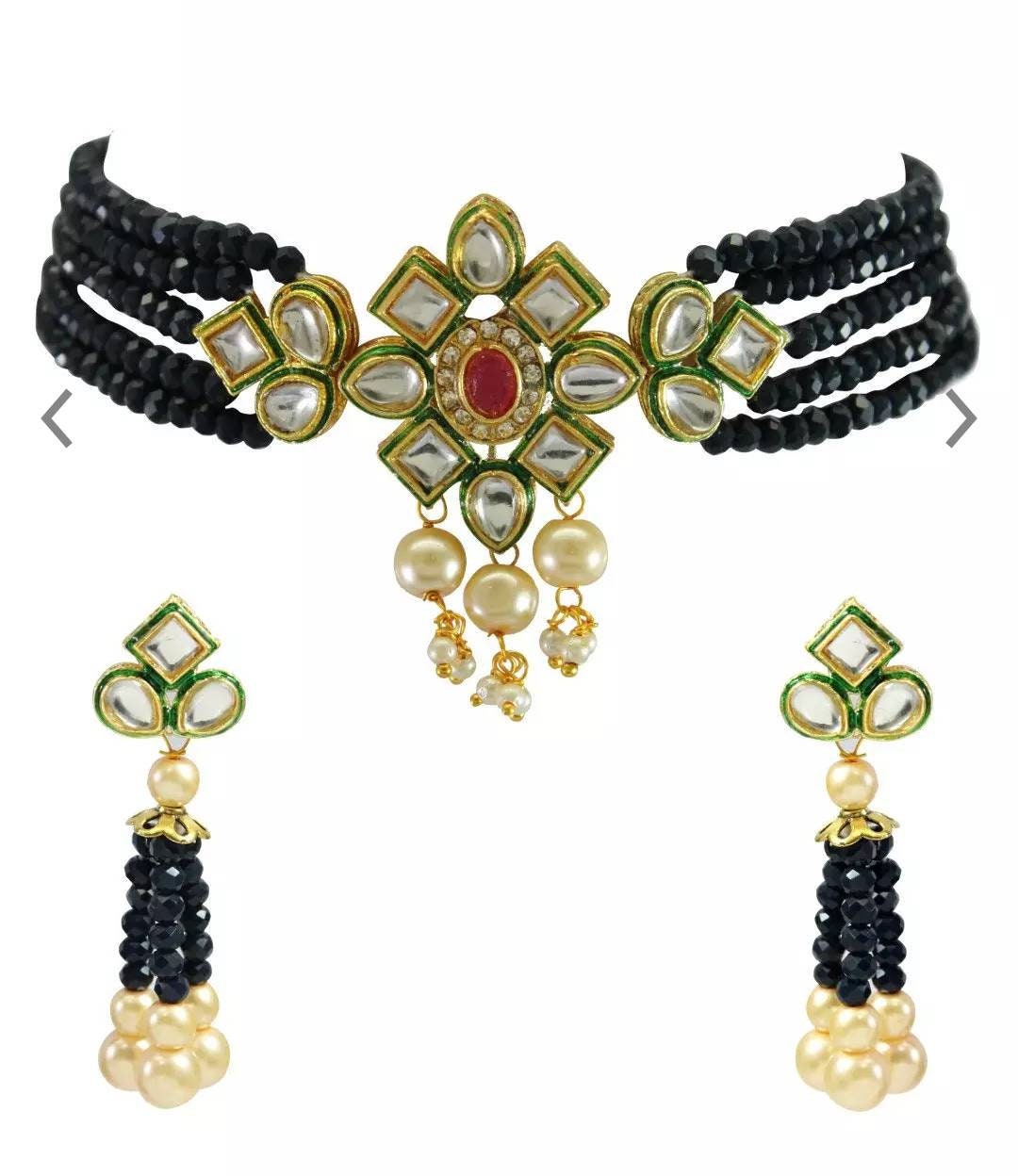 Beautiful Indian Kundan Blue Colour Choker/ Indian Jewelry/ Indian Necklace/ Indian Choker/ Indian Wedding Necklace Set/ Kundan Choker | Save 33% - Rajasthan Living 9