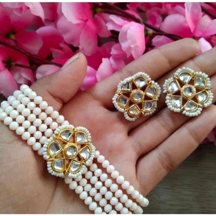 Indian Kundan Choker/ Indian Jewelry/ Indian Necklace/ Indian Choker/ Indian Wedding Necklace Set/ Kundan Choker /gold Plated Jewellery | Save 33% - Rajasthan Living 6