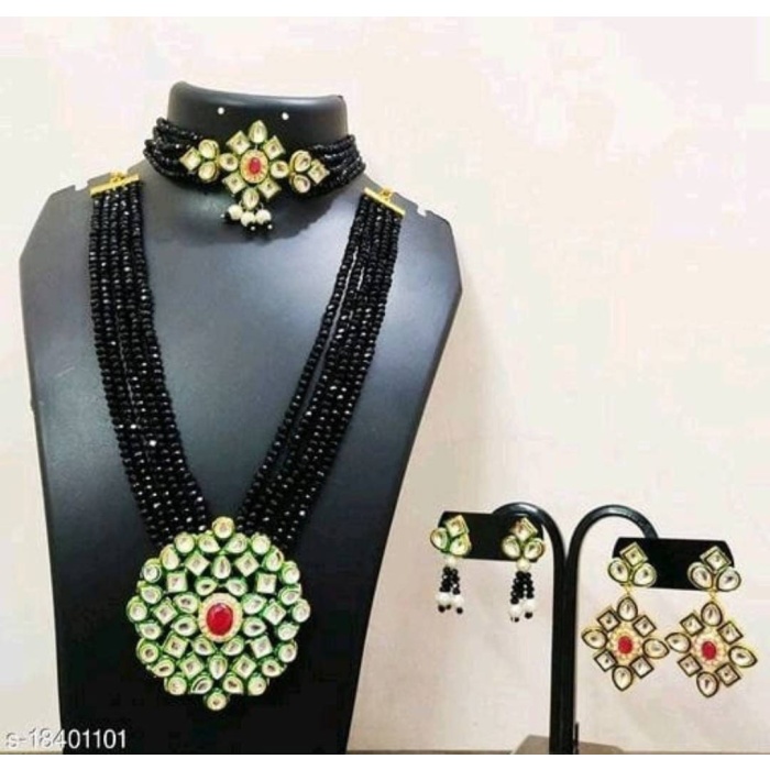Classic Kundan Meena Necklace Set With Matching Choker, Kundan Meena Work, Indian Jewellery, Indian Choker, Indian Necklace, Indian Tranding | Save 33% - Rajasthan Living 8