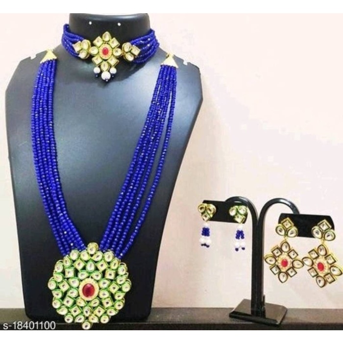 Classic Kundan Meena Necklace Set With Matching Choker, Kundan Meena Work, Indian Jewellery, Indian Choker, Indian Necklace, Indian Tranding | Save 33% - Rajasthan Living 7