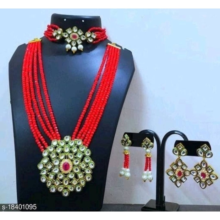 Classic Kundan Meena Necklace Set With Matching Choker, Kundan Meena Work, Indian Jewellery, Indian Choker, Indian Necklace, Indian Tranding | Save 33% - Rajasthan Living 6