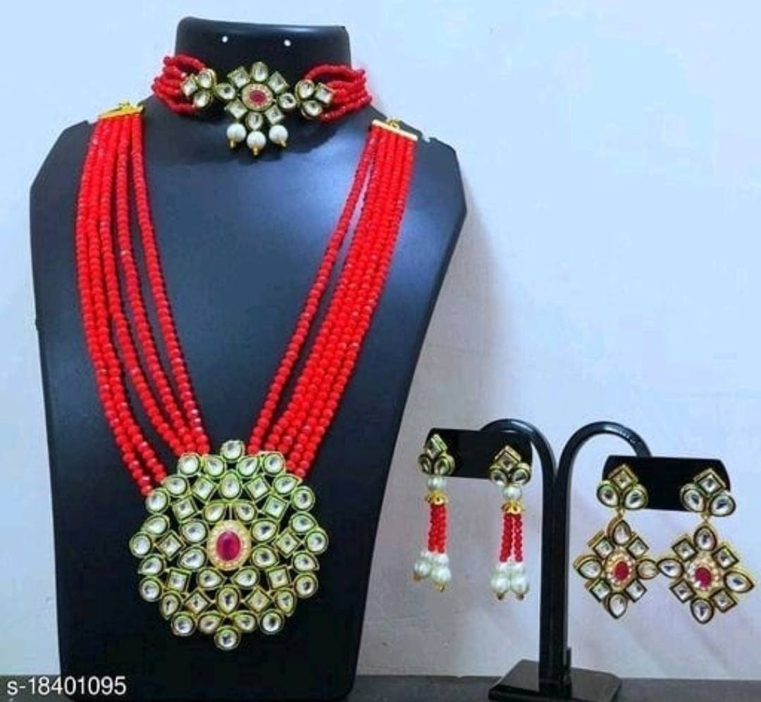 Classic Kundan Meena Necklace Set With Matching Choker, Kundan Meena Work, Indian Jewellery, Indian Choker, Indian Necklace, Indian Tranding | Save 33% - Rajasthan Living 12