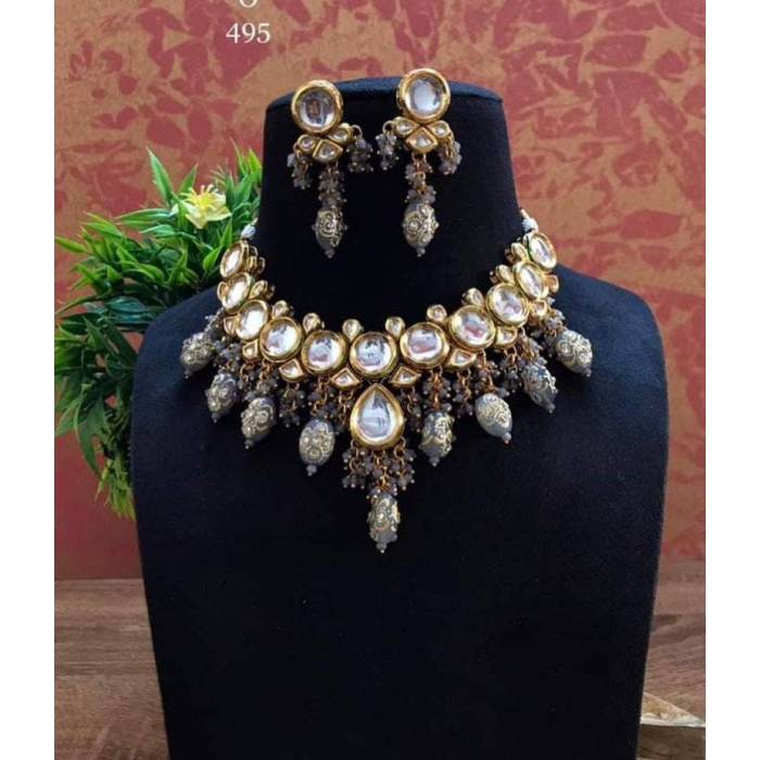 Tanjore Kundan Necklace Set, Simple Kundan Set, Multi Color Kundan Set, Meena Kundan Necklace Set, Indian Kundan Jewellery, Dulhan Set | Save 33% - Rajasthan Living 7