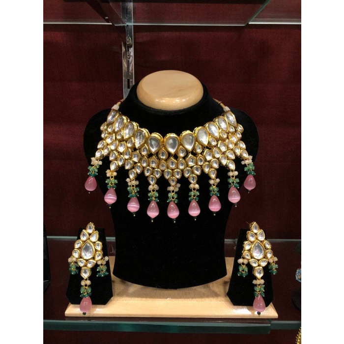 Ac Kundan Bridal Choker Set With Semi Precious Stones & Meena Work| Kundan Choker Set | Customisable Choker Set| Gold Plated| Dulhan Set | Save 33% - Rajasthan Living 7