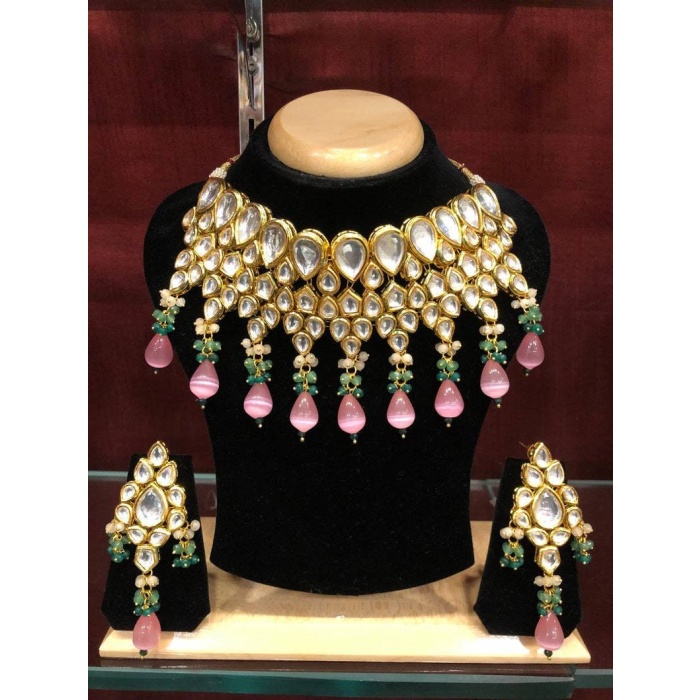 Ac Kundan Bridal Choker Set With Semi Precious Stones & Meena Work| Kundan Choker Set | Customisable Choker Set| Gold Plated| Dulhan Set | Save 33% - Rajasthan Living 9